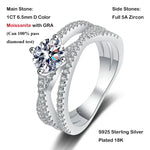 Sparkling Real D Color 1CT Moissanite Ring - Ornalux