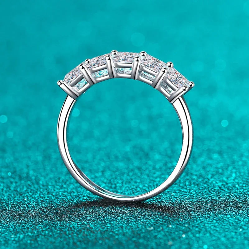 2Cttw D Color Princess Cut Moissanite Diamond Ring - Ornalux