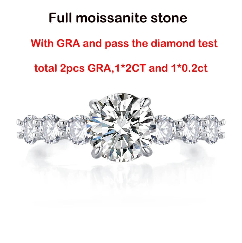 Certified 3.2CTTW Moissanite Engagement Ring - Ornalux