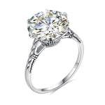 Certified 6Ct Round Cut Moissanite Ring - Ornalux