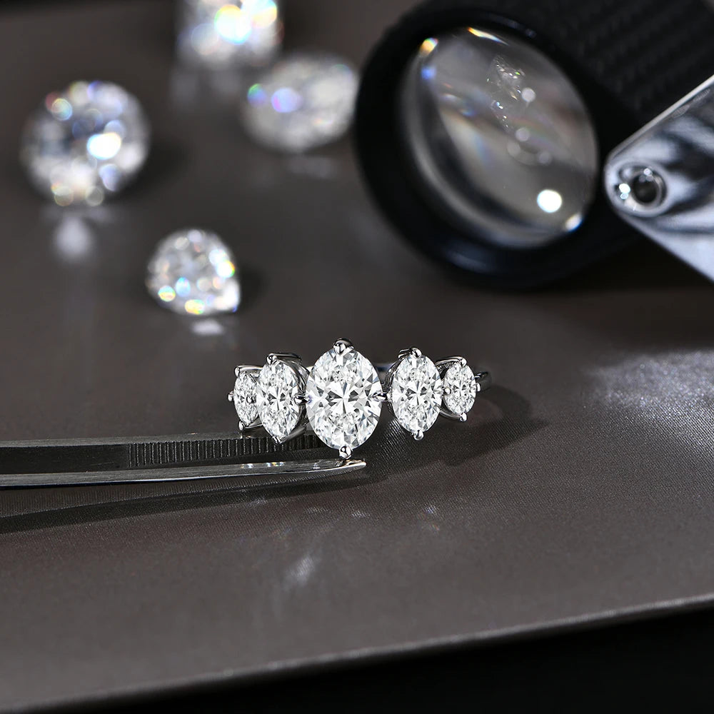 Oval Cut Moissanite Gold Ring - Engagement Wedding Jewelry - Ornalux