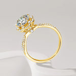 D Color Moissanite Flower Engagement Ring - Ornalux