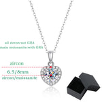 1CT Heart Moissanite Pendant Necklace D Color - Ornalux