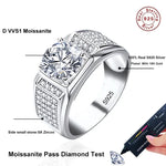1Ct D Color Moissanite Men's Wedding Band - Ornalux