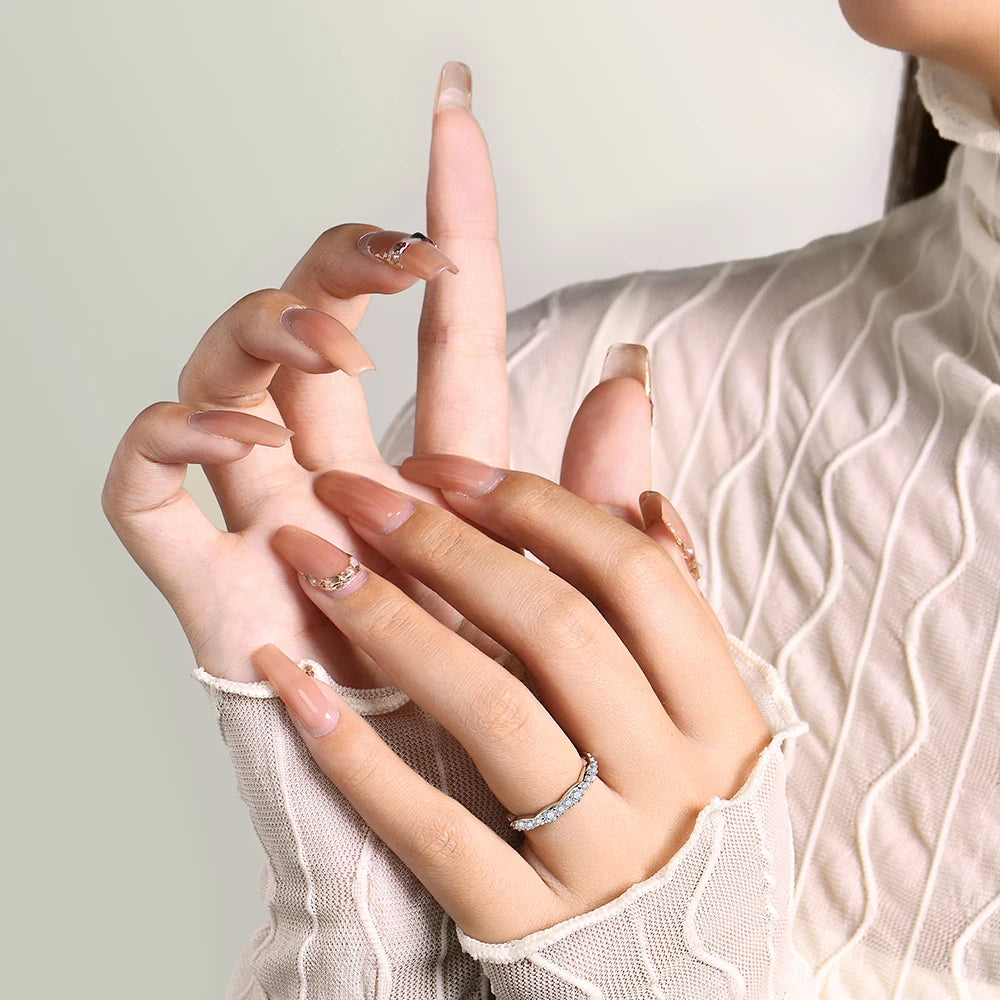 Fashion Moissanite Wedding Band Ring - S925 Silver - Ornalux