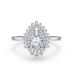 1.77Cttw Pear Cut Moissanite Diamond Ring - 18K Gold Plated - Ornalux