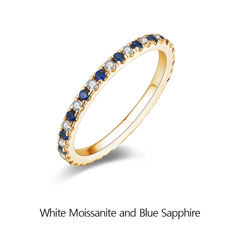 Moissanite Wedding Jewelry Band - Multi Colors - Ornalux