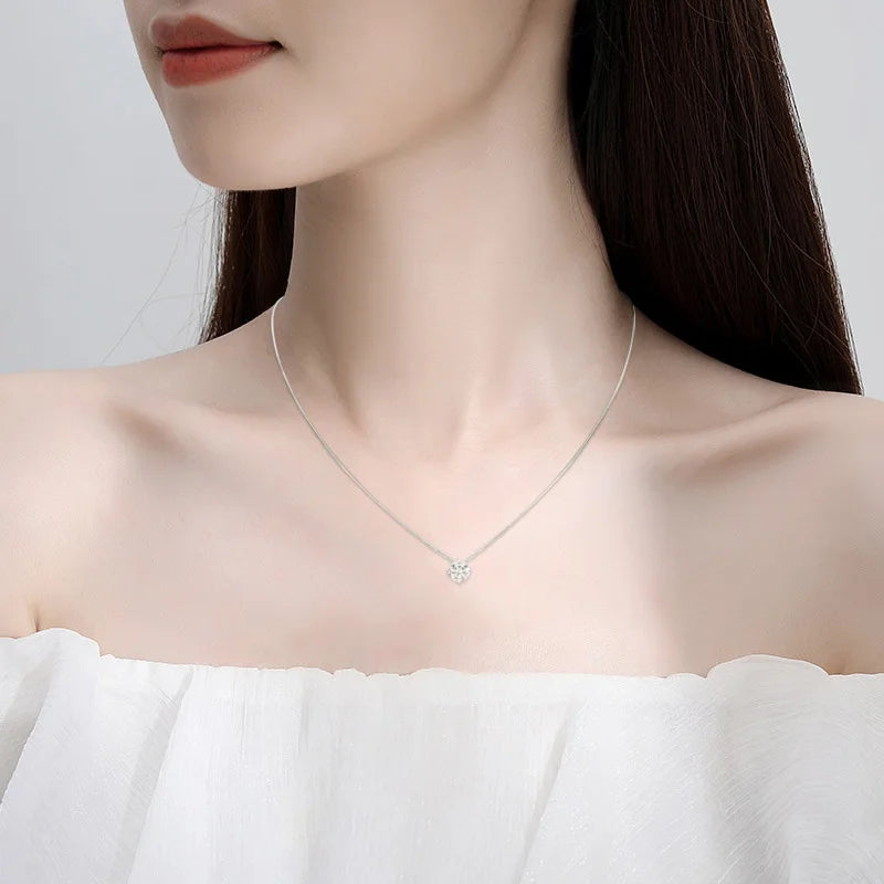2CT Certified Moissanite Necklace - Sparkling Pendant - Ornalux