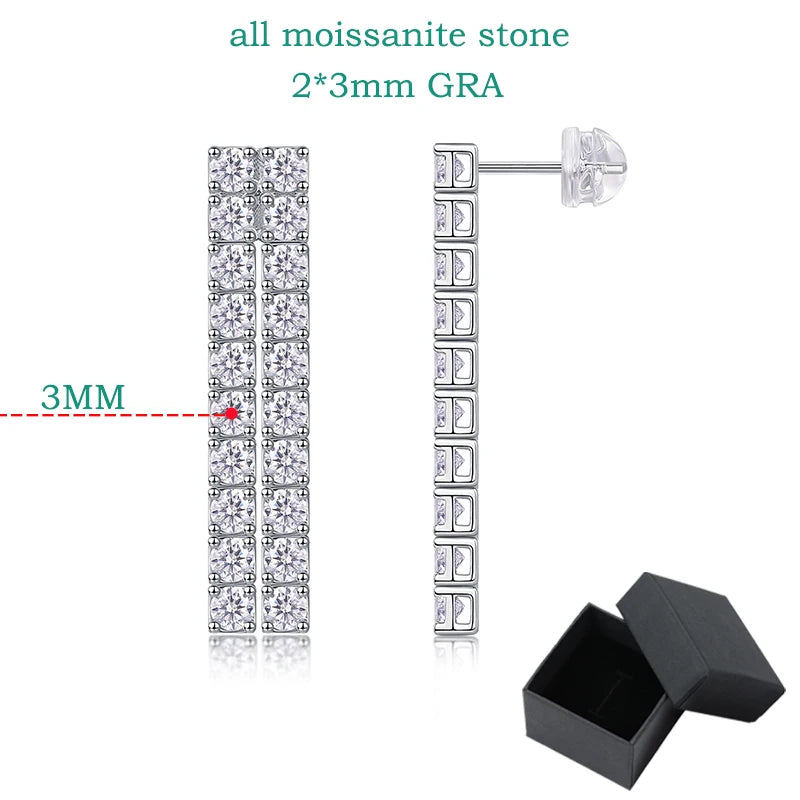 4CTTW Real Moissanite Drop Earrings - Long Tassel Dangle - Ornalux