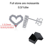 Heart Moissanite Stud Earrings D Color - Ornalux
