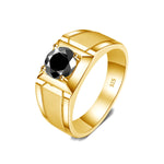 High-Quality 2 Carat Black Moissanite Ring for Men - Ornalux