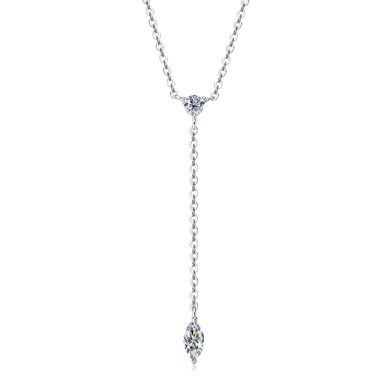 Marquise Cut Y-Shape Moissanite Necklace - Ornalux