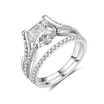Princess Cut Moissanite Band Rings Set - Ornalux