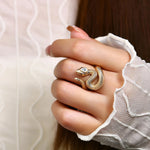 Moissanite Pear Cut Snake Ring - D VVS1 Color, Trendy Gift - Ornalux