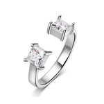 1CTTW Princess Cut Moissanite Ring - Adjustable - Ornalux