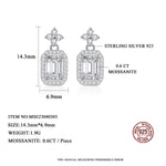 Vintage Style Emerald Cut Moissanite Drop Earrings - Ornalux