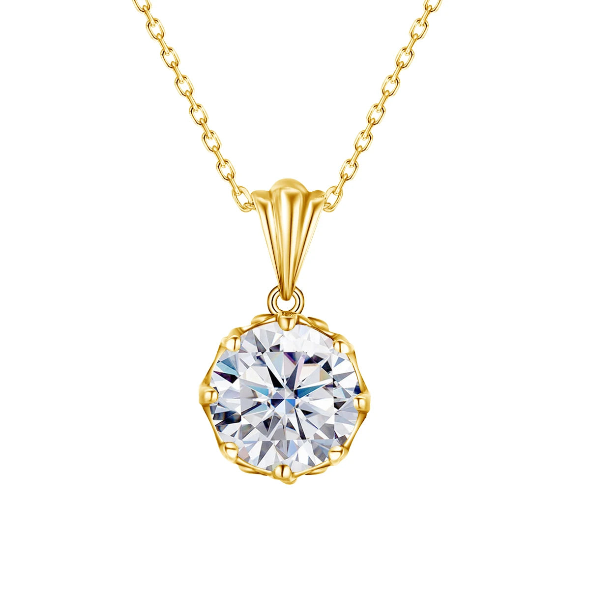 4CT D Color Moissanite Necklace Round Cut - Ornalux