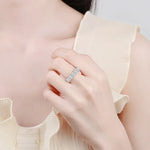 2Cttw D Color Princess Cut Moissanite Diamond Ring - Ornalux