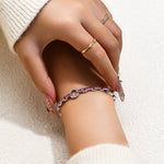 Luxury S925 Sterling Silver Ruby Gemstone Bracelet - Ornalux