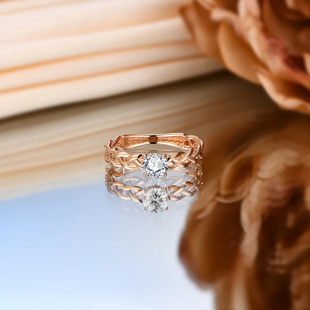 Moissanite Engagement Ring 5.0mm Round Cut - Ornalux