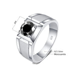 High-Quality 2 Carat Black Moissanite Ring for Men - Ornalux