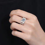 D Color Moissanite Ring 1ct Men's Band - Ornalux