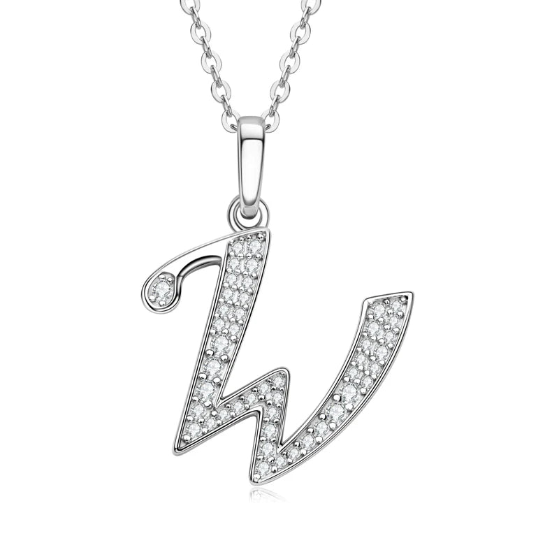 Initial Name Moissanite Pendent Necklace | A-Z Letters - Ornalux