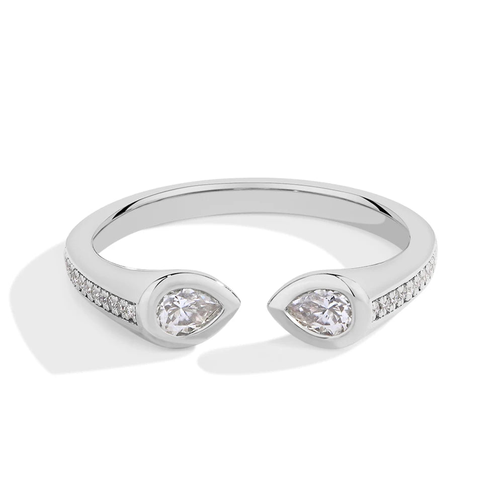 1Cttw Pear Cut Moissanite Diamond Ring - Wedding Jewelry - Ornalux