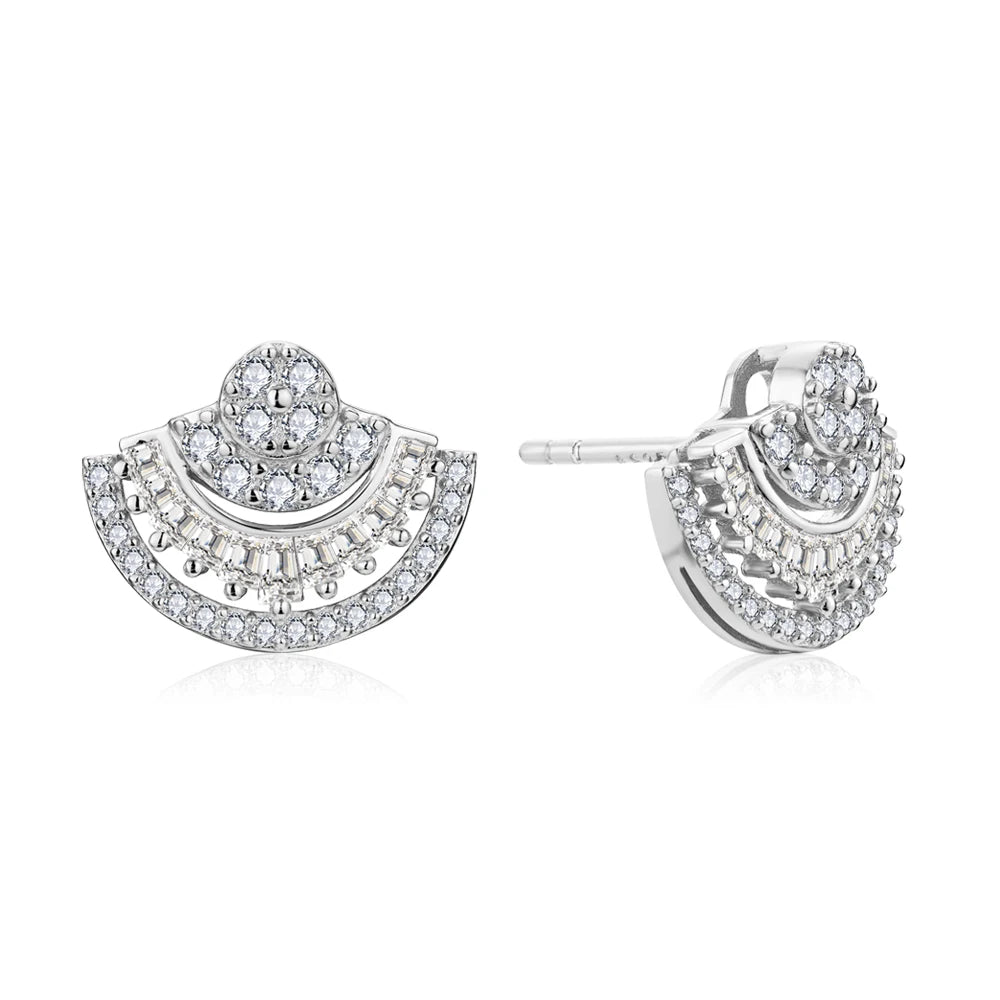 Luxury D VVS1 Color Moissanite Sector Earrings - Ornalux
