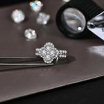 18k White Gold Plated Moissanite Diamond Ring for Women - Ornalux