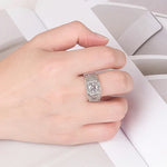 Men's Sterling Silver Moissanite Wedding Ring - GRA Certified - Ornalux