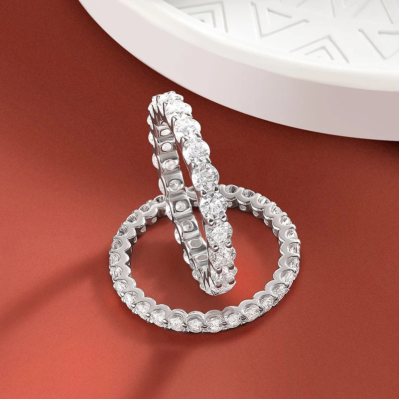 3mm All Moissanite Ring Full Eternity Band - Ornalux