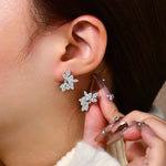 Luxury Solid Gold Moissanite Stud Earrings - Wedding Party - Ornalux