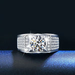 1Ct D Color Moissanite Men's Wedding Band - Ornalux