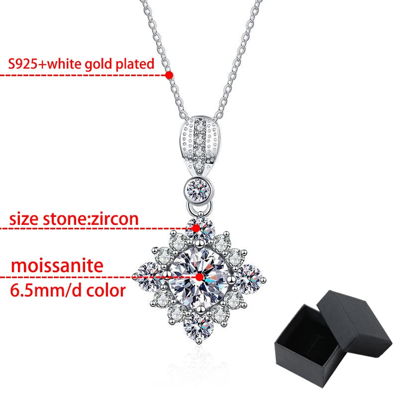 1Ct Moissanite Diamond Pendant Necklace - Vintage Design - Ornalux