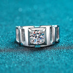 D Color Moissanite Ring 1ct Men's Band - Ornalux