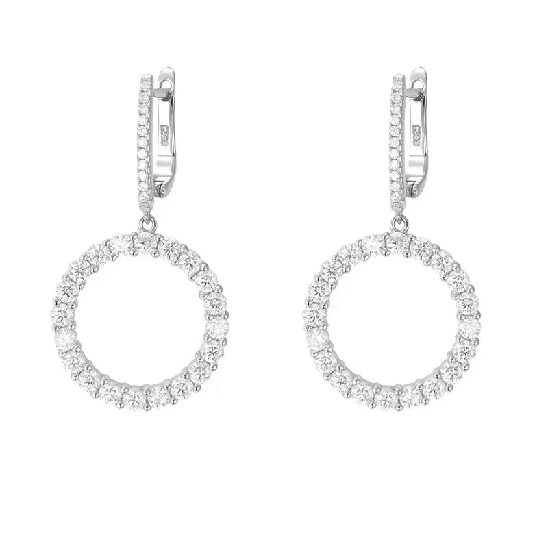 All Moissanite Diamond Drop Earrings - Ornalux