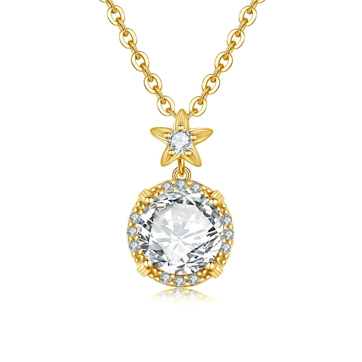 4CT D Color Moissanite Necklace Round Cut - Ornalux