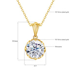 4CT D Color Moissanite Necklace Round Cut - Ornalux