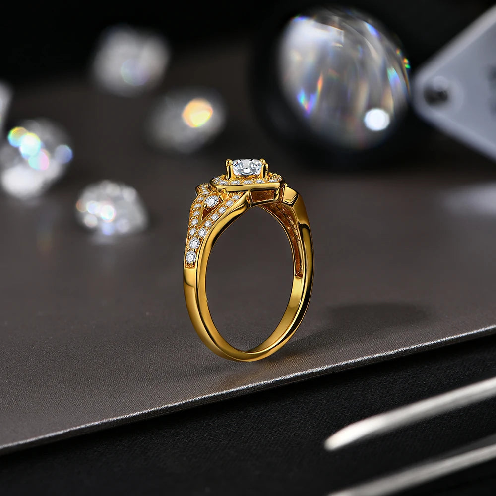 Vintage D VVS1 Moissanite Diamond Silver Ring - Princess Cut - Ornalux