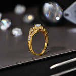 Vintage D VVS1 Moissanite Diamond Silver Ring - Princess Cut - Ornalux