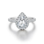Luxury Pear Cut 2CT Moissanite Engagement Ring - D Color - Ornalux