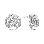 Moissanite Flower Stud Earrings - 18k Gold Plated - Ornalux
