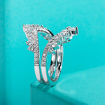 Certified D Color Moissanite Bridal Ring Set - Ornalux