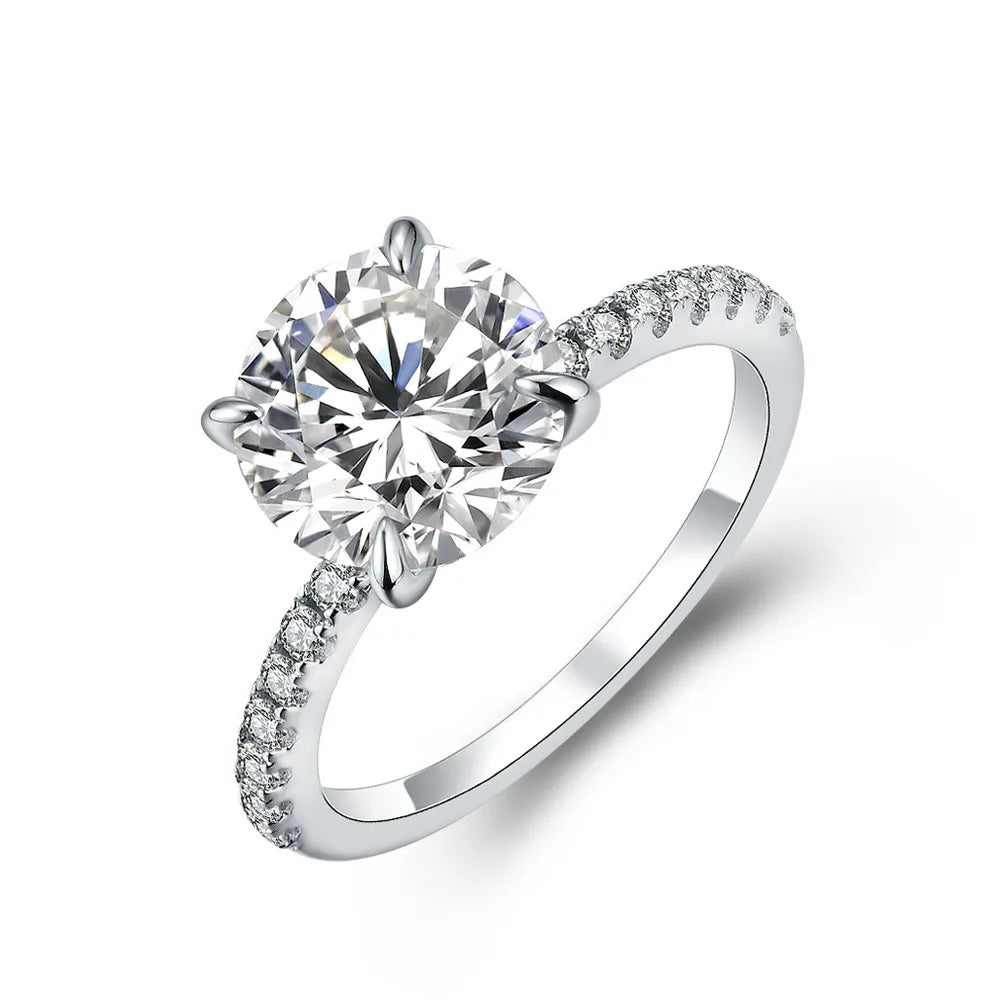 Classic 3.0CT Round Cut Moissanite Ring - Ornalux
