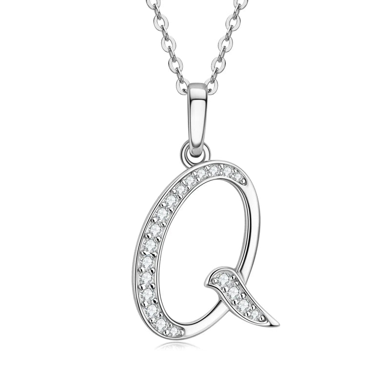 Initial Name Moissanite Pendent Necklace | A-Z Letters - Ornalux