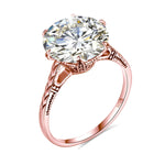 Certified 6Ct Round Cut Moissanite Ring - Ornalux
