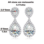 4.17Cttw Pear Cut Moissanite Drop Earrings - Ornalux