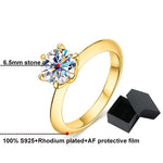 3Ct Sparkling Moissanite Diamond Ring - Sterling Silver - Ornalux