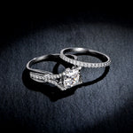 Princess Cut Moissanite Band Rings Set - Ornalux